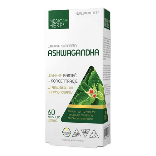 MEDICA HERBS Ashwagandha 500mg, 60 kaps.