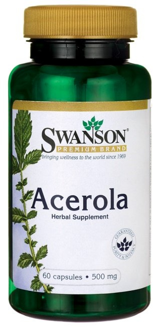 Swanson Acerola 500mg Wspiera Układ Odpornościowy 60 Kapsułek