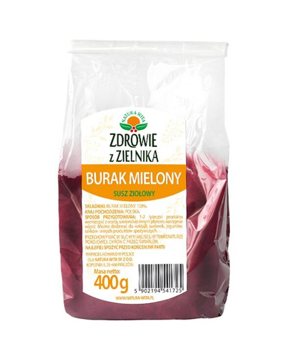 Natura Wita Health from the Herbarium Red Beetroot Ground 400g Best Before 31.10.26