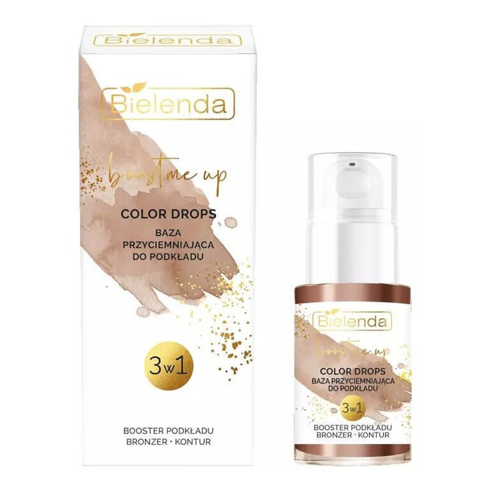 Bielenda Boost Me Up Color Drops Darkening Base 3in1 Foundation Booster Bronzer Contour 15ml