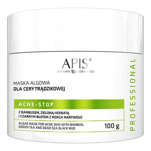 Apis Professional Acne Stop Algae Mask with Bamboo Green Tea and Dead Sea Black Mud for Acne Prone Skin 100g