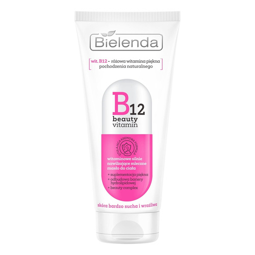 Bielenda B12 Beauty Vitamin Strongly Moisturizing Milk Body Butter for Very Dry and Sensitive Skin 200ml