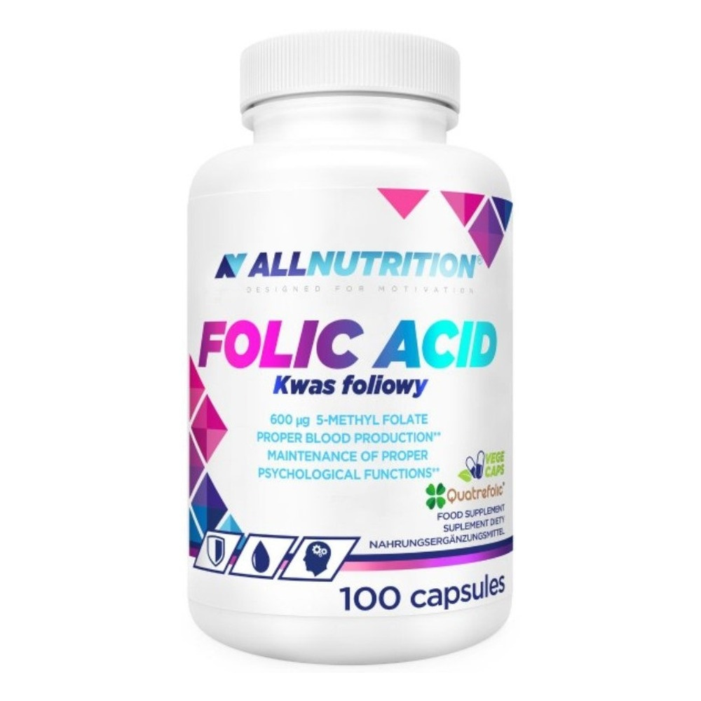 Allnutrition Kwas Foliowy 600mcg Metylowany dla Kobiet 100 Kapsułek