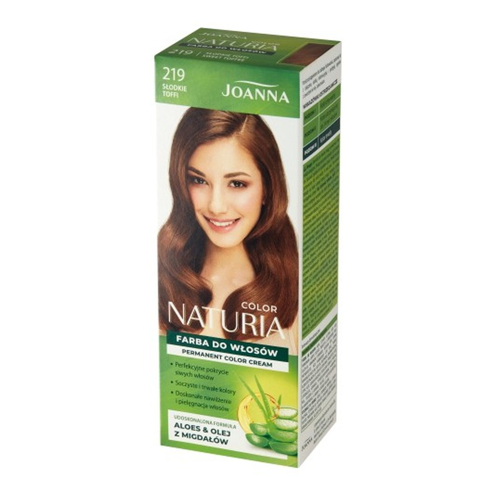 Joanna Naturia Trwały Kolor Włosów Farba Pielęgnacja Połysk Nr 219 Słodkie Toffee 100ml 