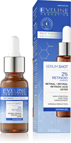 Eveline Face Therapy Professional Serum Shot Wrinkle Reduction Treatment with 2% Retinoid Complex 18ml