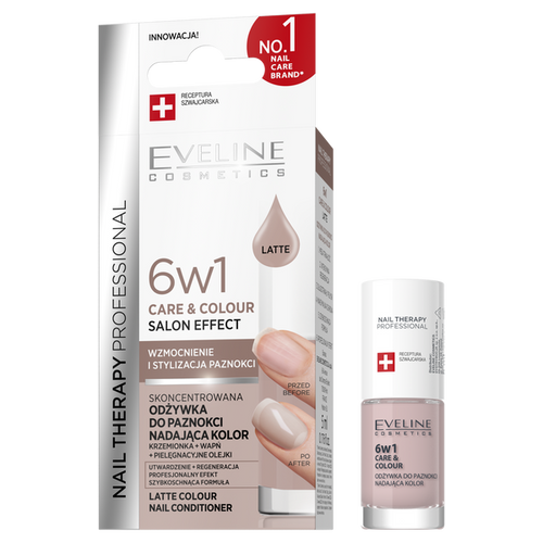 Eveline Nail Therapy Professional Care & Colour 6in1 Concentrated Nail Conditioner Color Latte 5ml